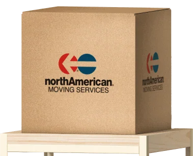 northAmerican Moving Services box on a table